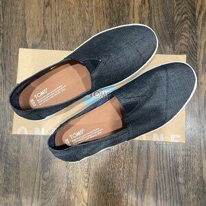 TOMs Mens Avalon Black Chambray Size 10 (New without tags)